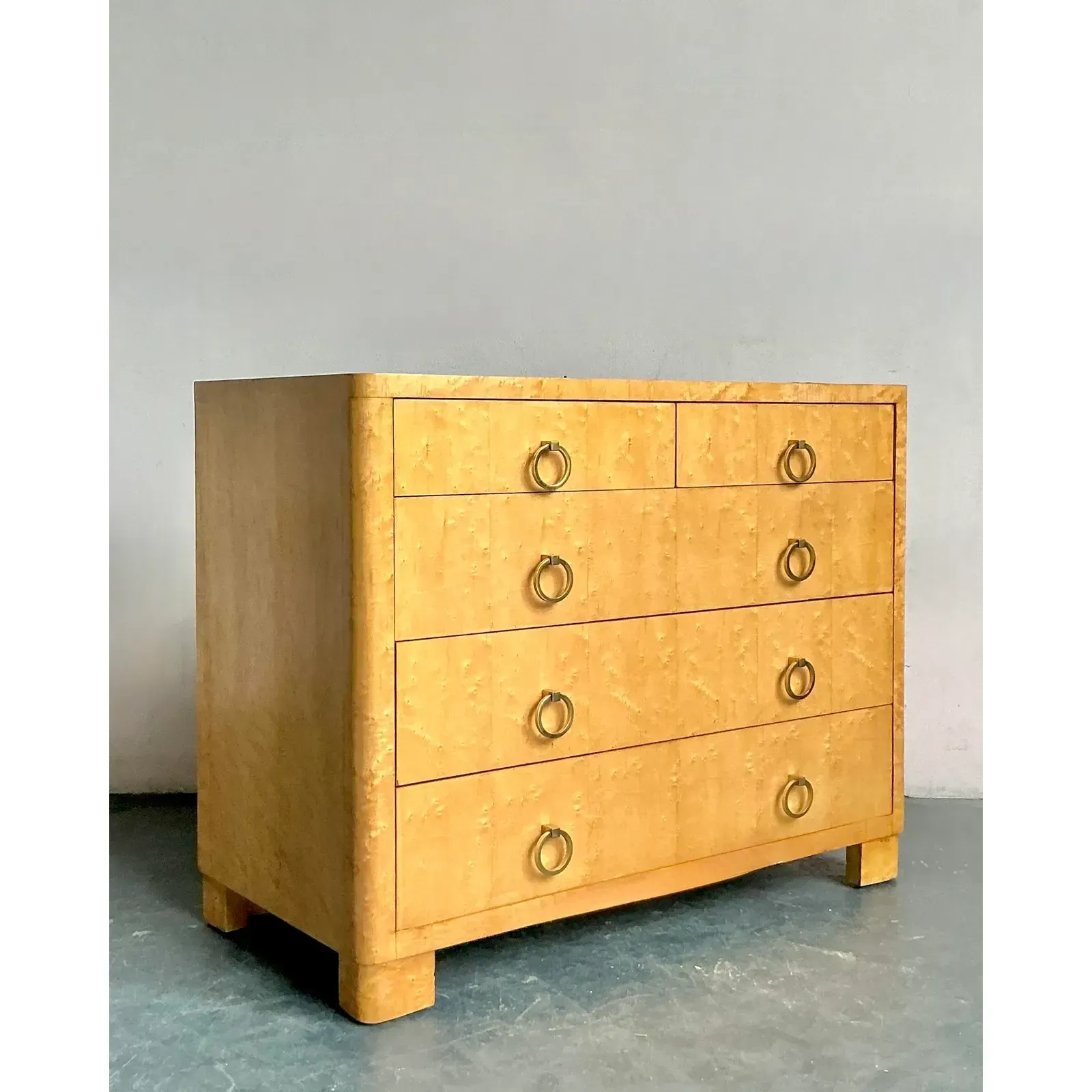 Vintage Boho Burl Wood Chest of Drawers — additional photo 1