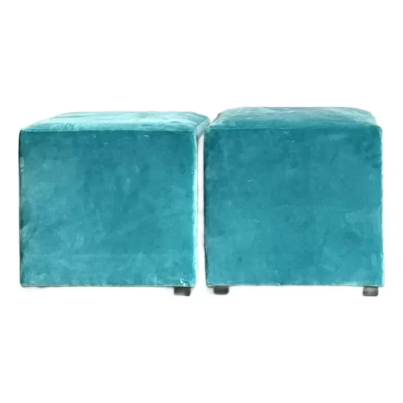 Vintage Boho Oomph Velvet Pouffe - A Pair — additional photo 1