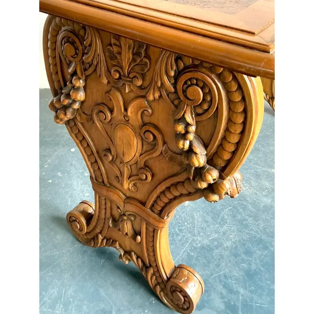 Vintage Boho Carved Burl Wood Console Table — additional photo 3