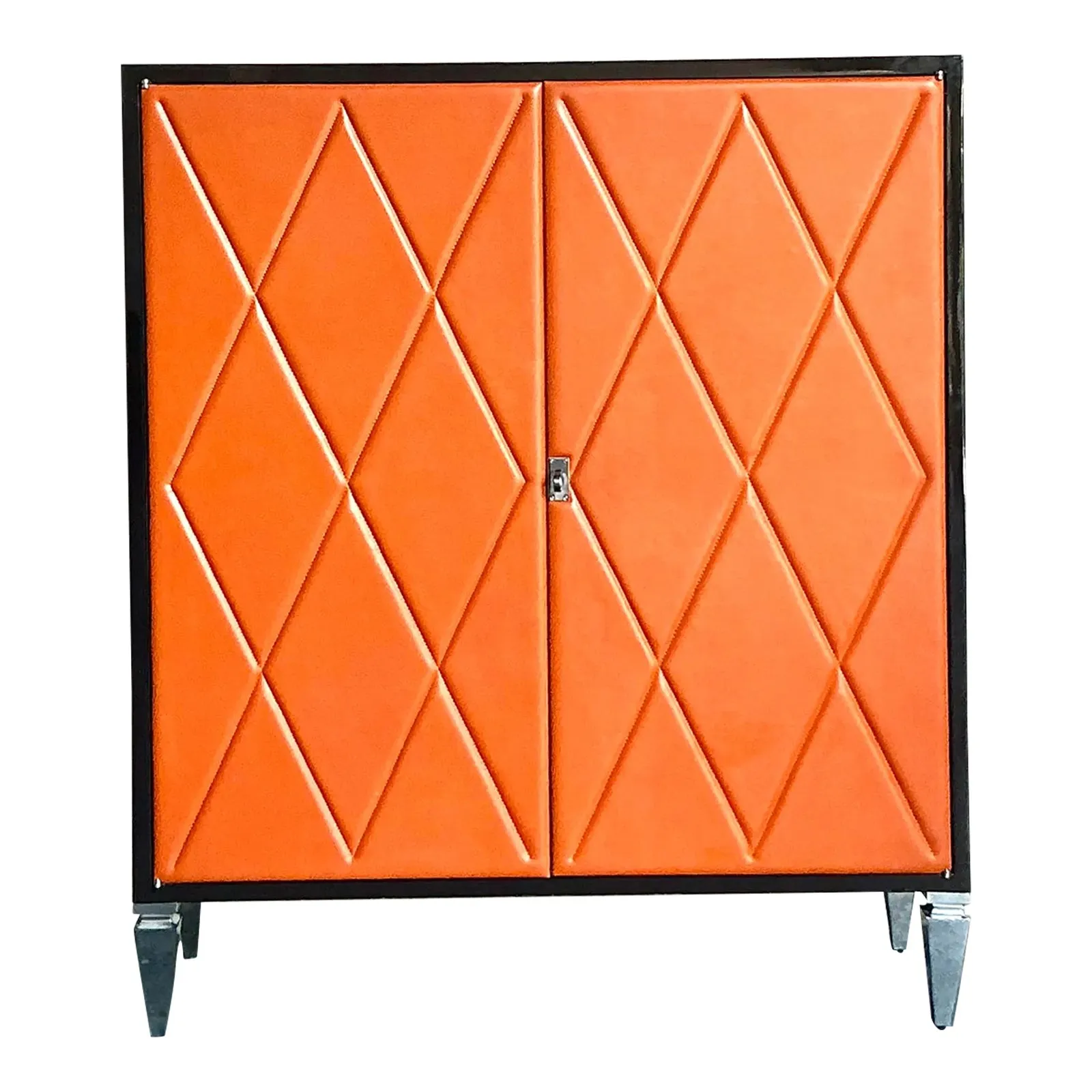 Vintage Boho Elitis Harlequin Leather Cabinet