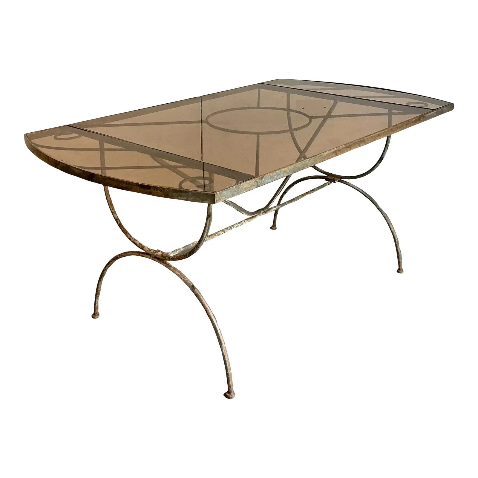 Vintage Boho Wrought Iron Dining Table After Tempestini