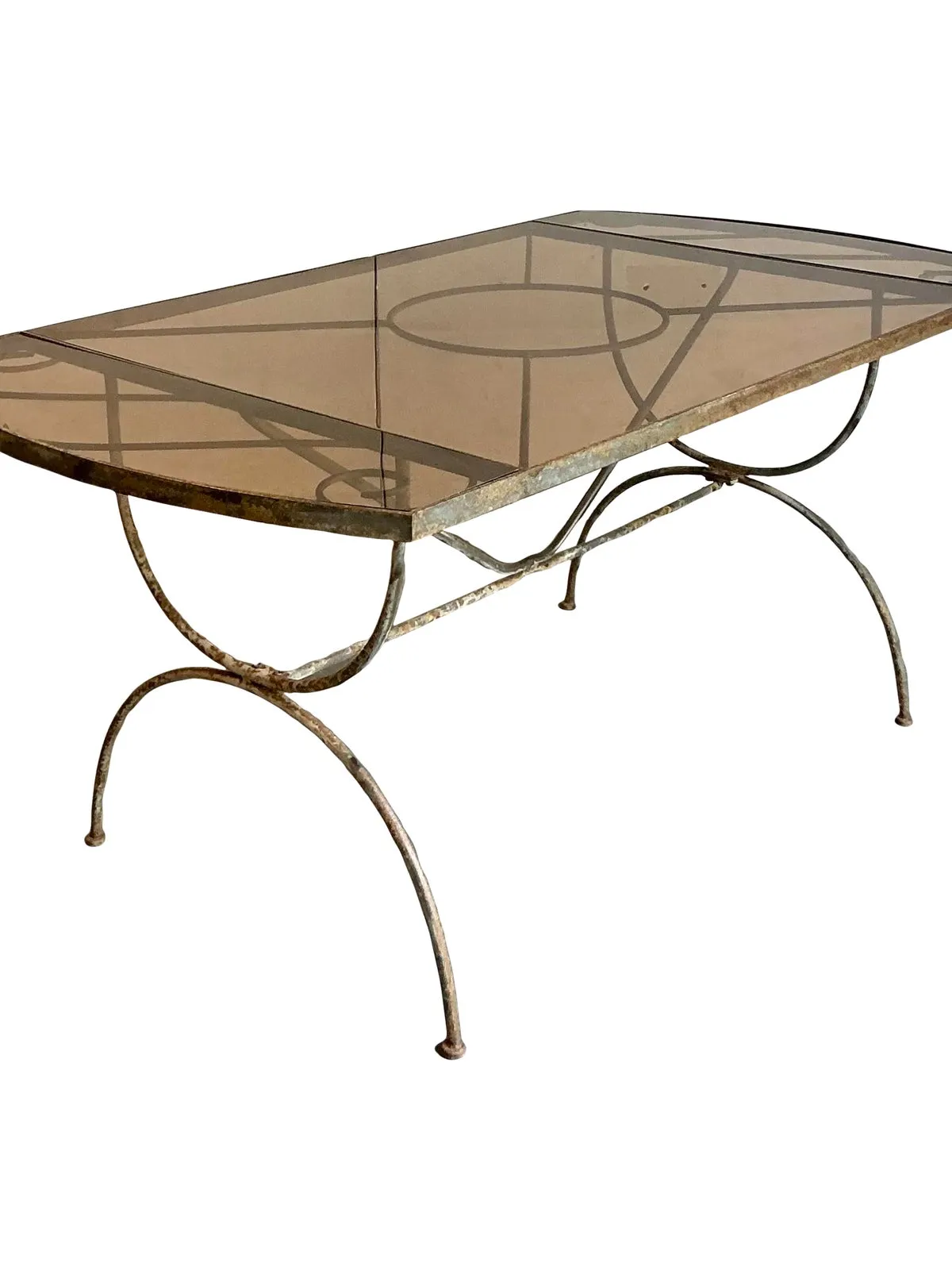 Vintage Boho Wrought Iron Dining Table After Tempestini