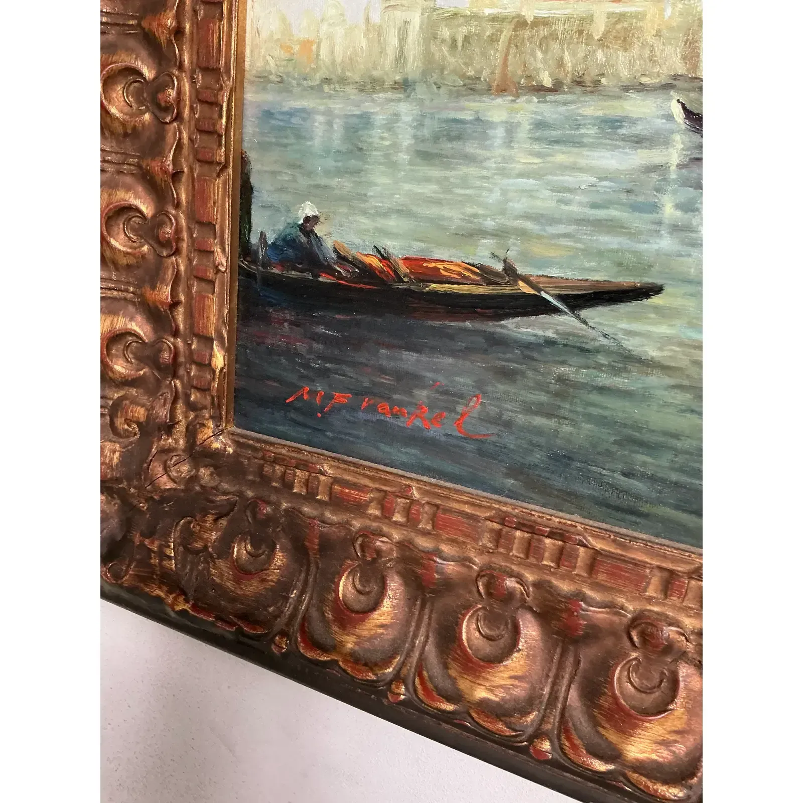 Vintage Regency Original Oil Seascape on Canvas — additional photo 2