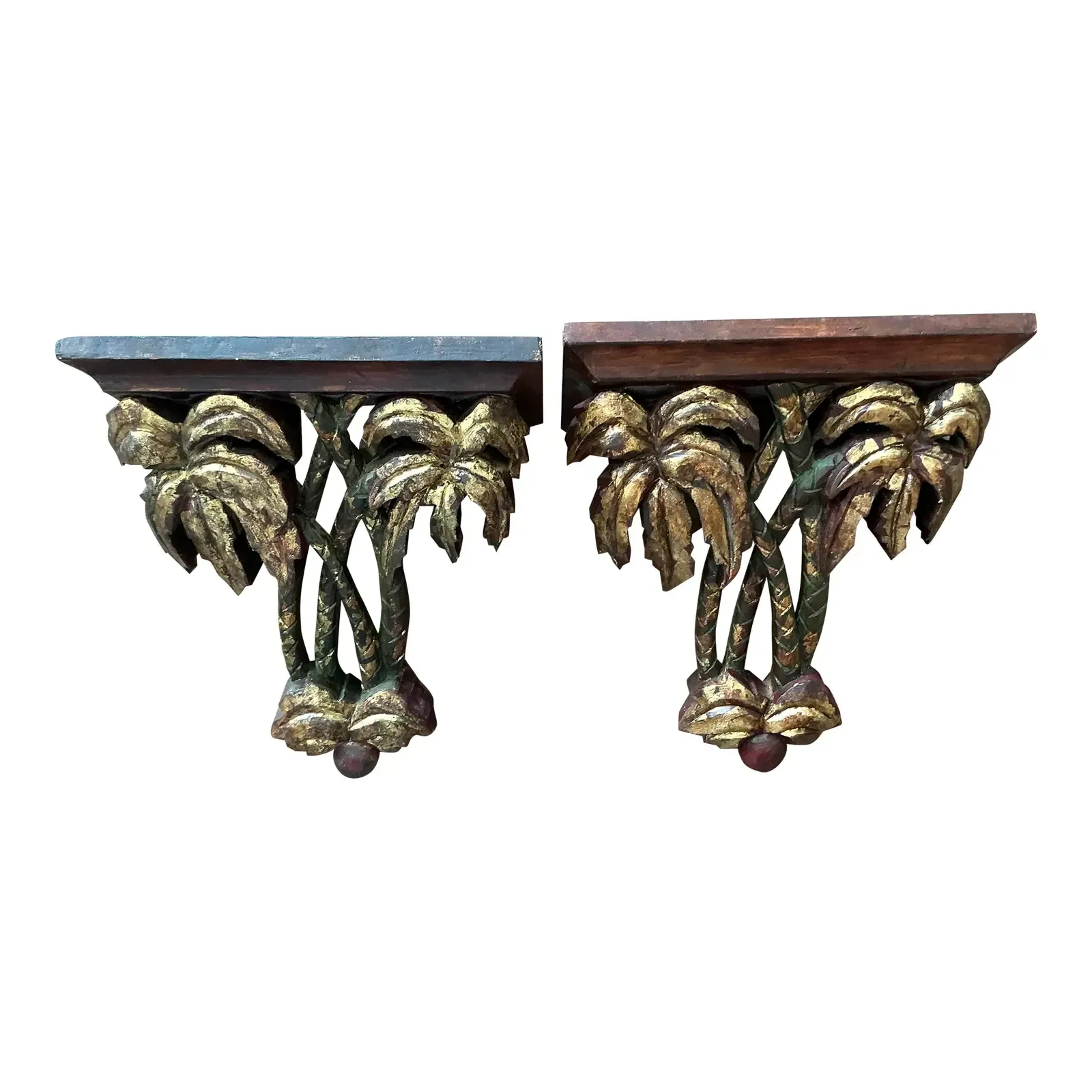 Vintage Regency Gilt Tipped Palm Tree Brackets - A Pair — additional photo 3