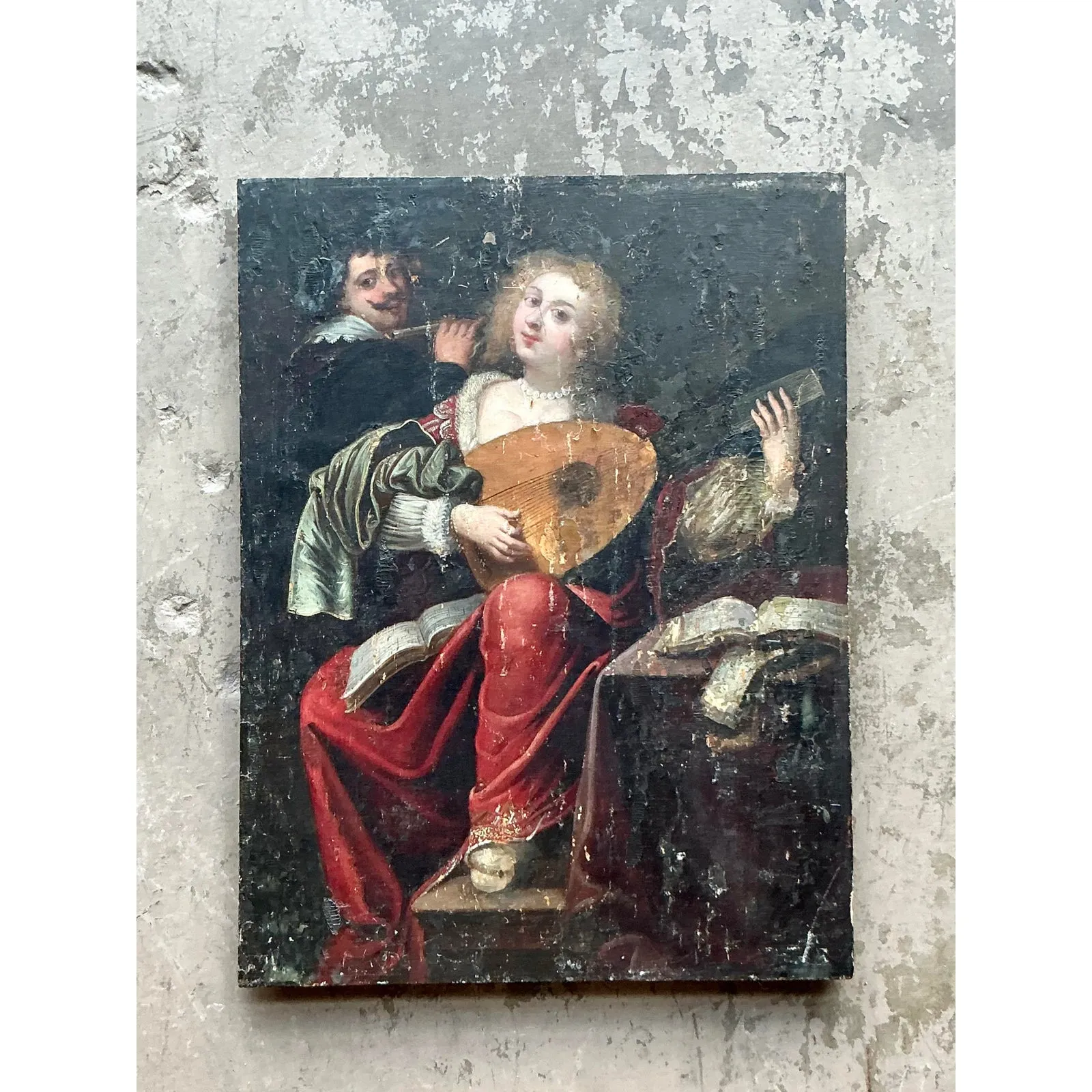 Vintage Boho 19th Century Figural Painting Oil on Board — additional photo 6