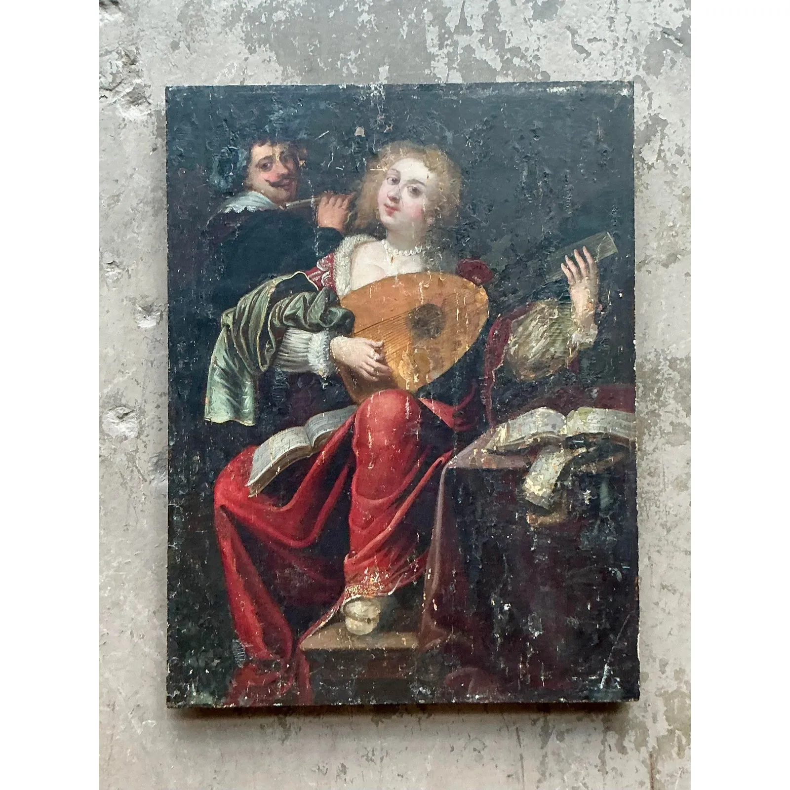 Vintage Boho 19th Century Figural Painting Oil on Board — additional photo 2