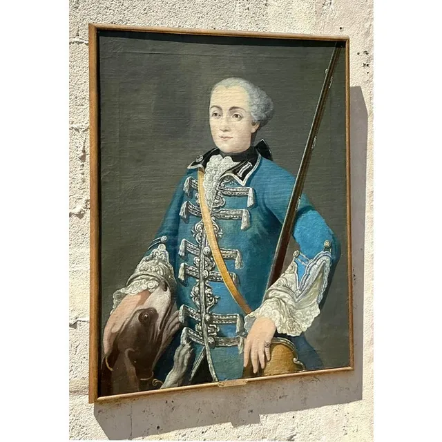 Vintage Boho 18th Century French School Portrait of a Gentleman — additional photo 4