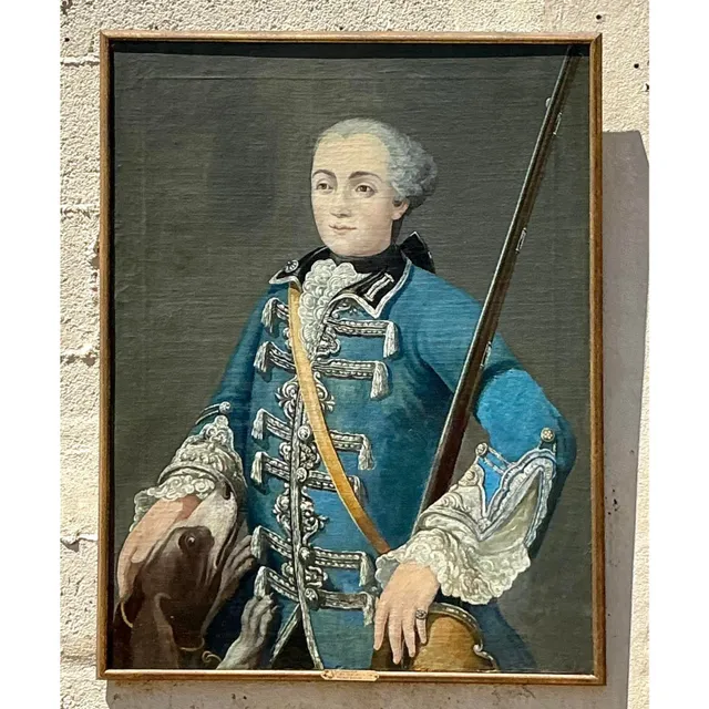 Vintage Boho 18th Century French School Portrait of a Gentleman — additional photo 2