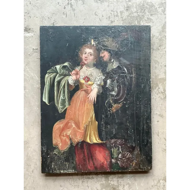 Vintage Boho 19th Century Figural on Board - Wood, 19W x 25.25H — additional photo 5