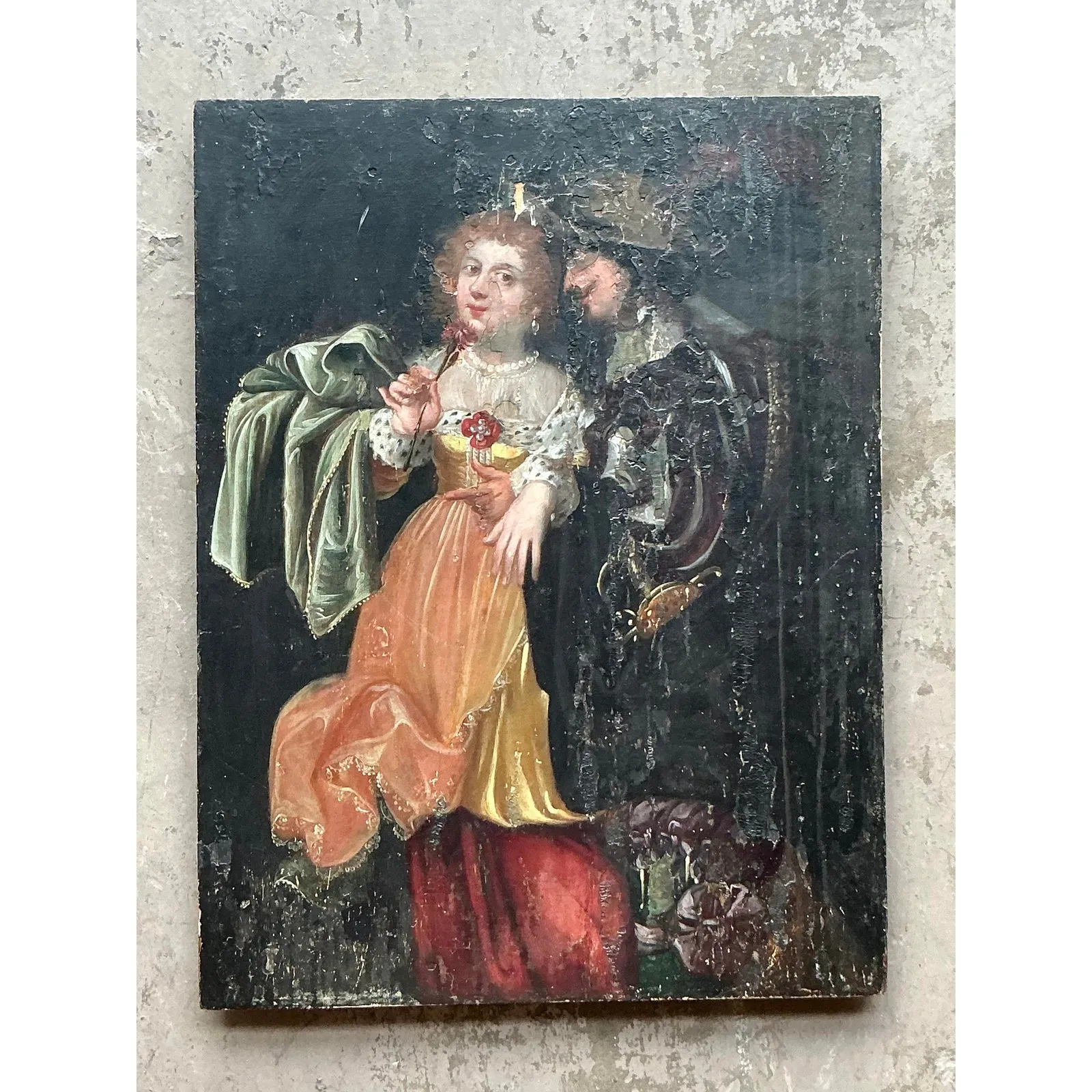 Vintage Boho 19th Century Figural on Board - Wood, 19W x 25.25H — additional photo 2