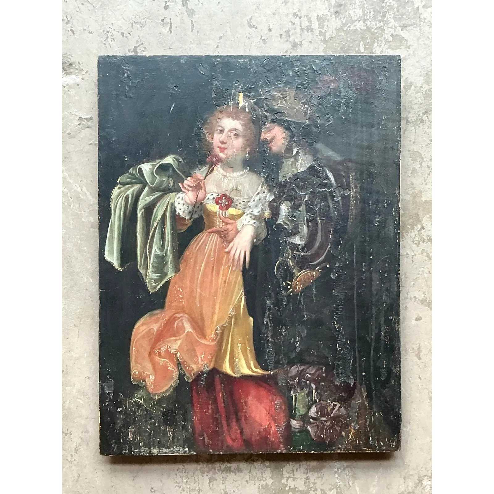 Vintage Boho 19th Century Figural on Board - Wood, 19W x 25.25H — additional photo 4