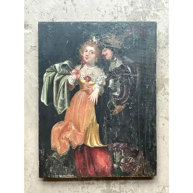 Vintage Boho 19th Century Figural on Board - Wood, 19W x 25.25H — additional photo 4