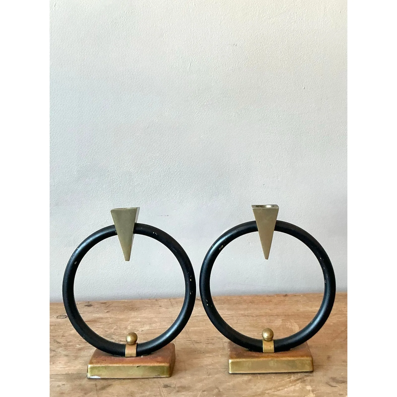 Vintage Postmodern Ring Candleholders - A Pair — additional photo 2