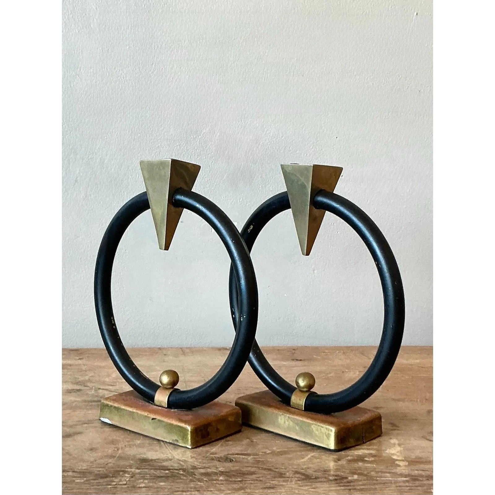 Vintage Postmodern Ring Candleholders - A Pair — additional photo 3