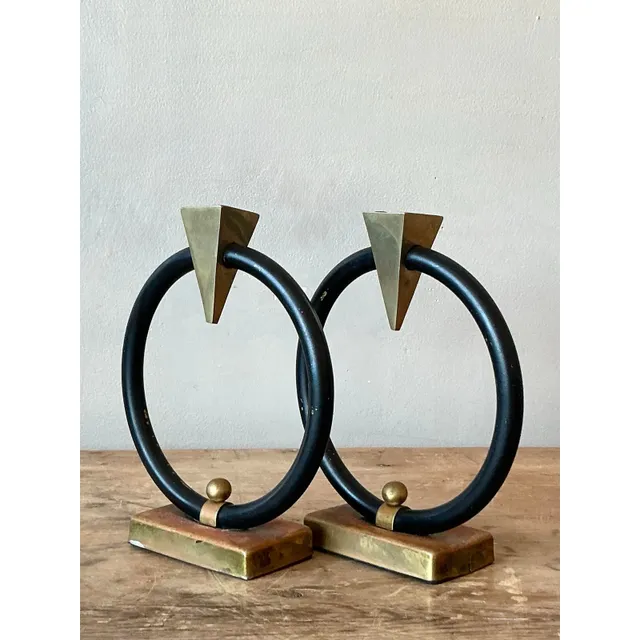 Vintage Postmodern Ring Candleholders - A Pair — additional photo 3