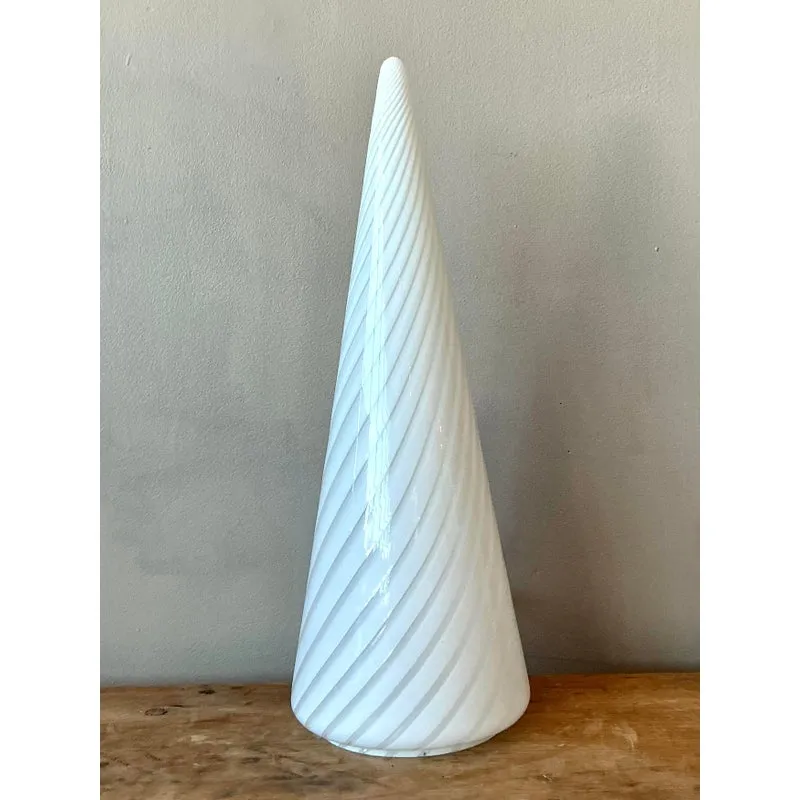 Vintage Italian Vetri Glass Swirl Cone Lamp — additional photo 2