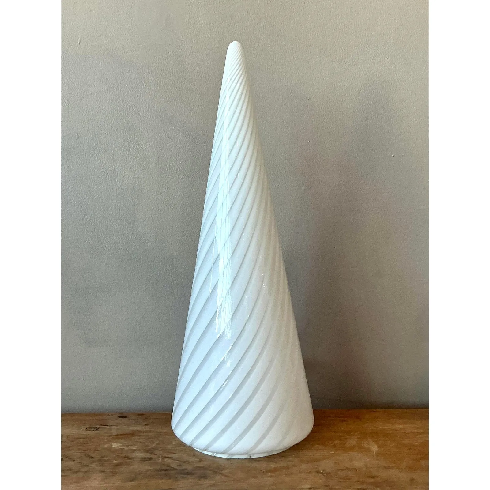 Vintage Italian Vetri Glass Swirl Cone Lamp — additional photo 3