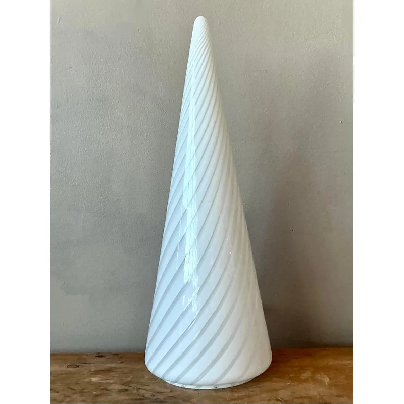 Vintage Italian Vetri Glass Swirl Cone Lamp — additional photo 4