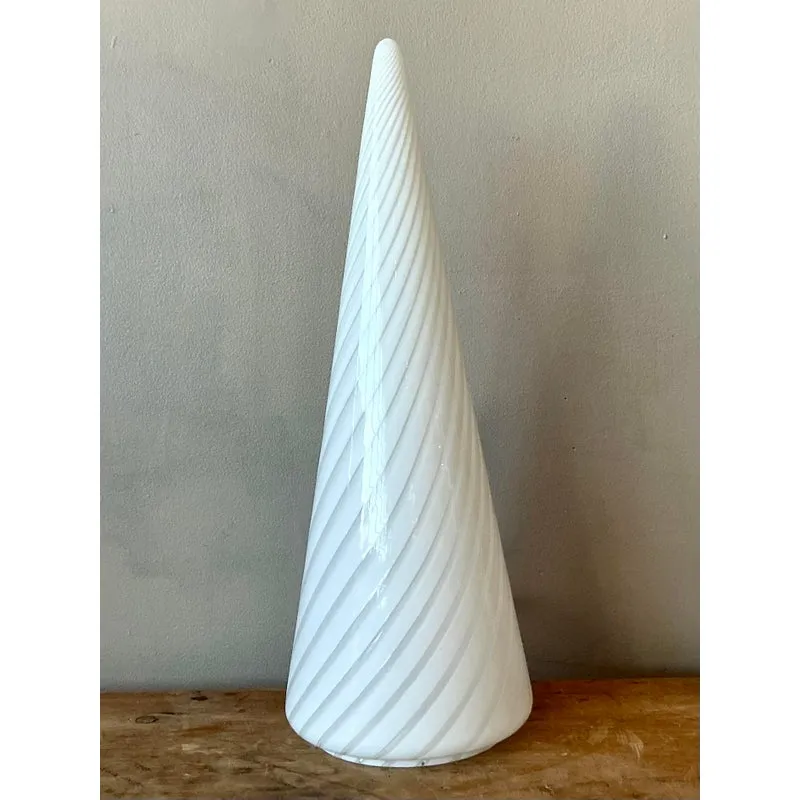 Vintage Italian Vetri Glass Swirl Cone Lamp — additional photo 5