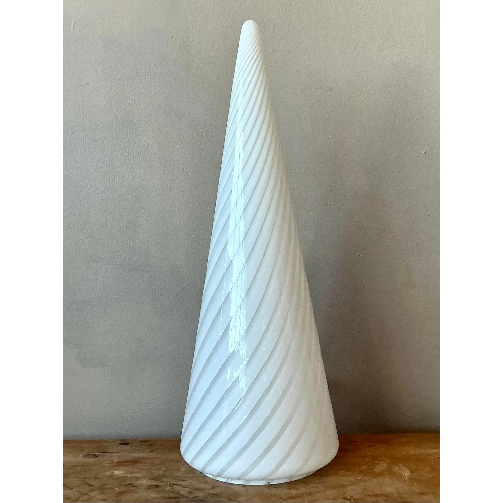 Vintage Italian Vetri Glass Swirl Cone Lamp — additional photo 8
