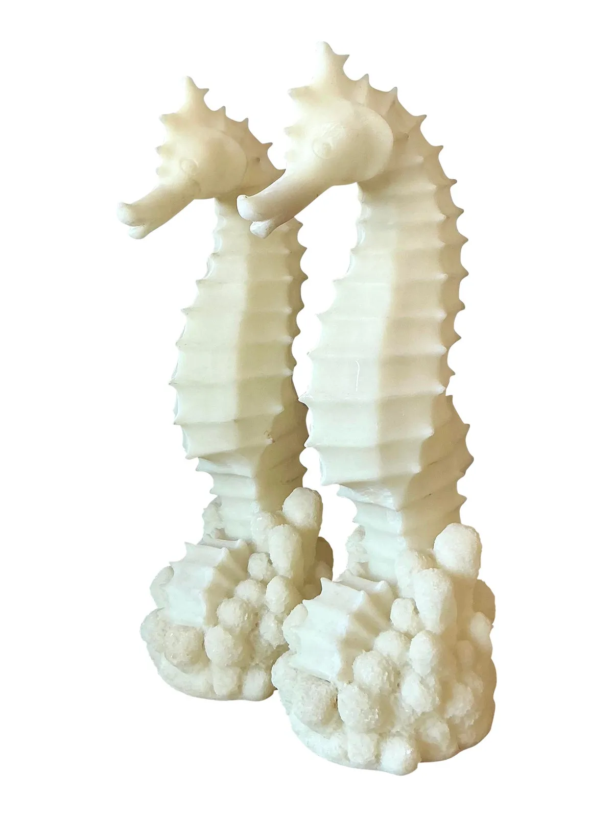 Vintage Coastal Cast Resin Seahorses Lamps - A Pair