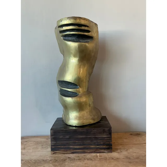 Vintage Boho Abstract Polished Bronze Sculpture — additional photo 3