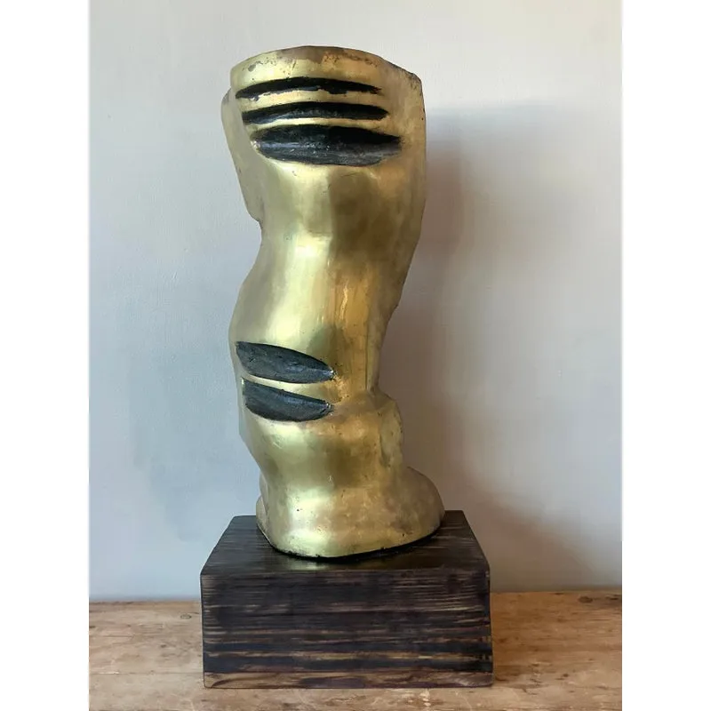 Vintage Boho Abstract Polished Bronze Sculpture — additional photo 2