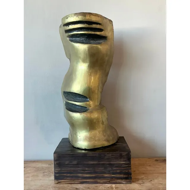 Vintage Boho Abstract Polished Bronze Sculpture — additional photo 2