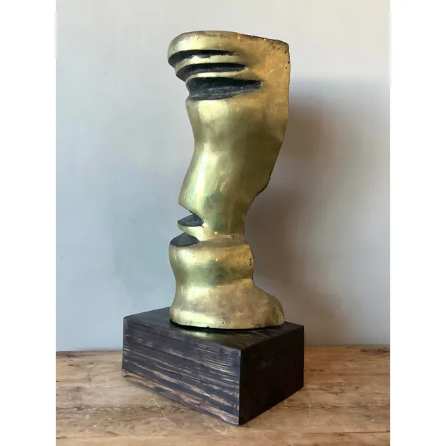 Vintage Boho Abstract Polished Bronze Sculpture — additional photo 8