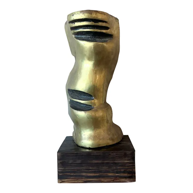 Vintage Boho Abstract Polished Bronze Sculpture — additional photo 1
