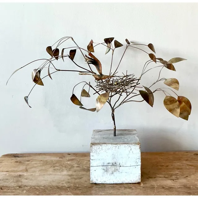 Vintage Boho Abstract Brass Tree Sculpture After Jere — additional photo 1