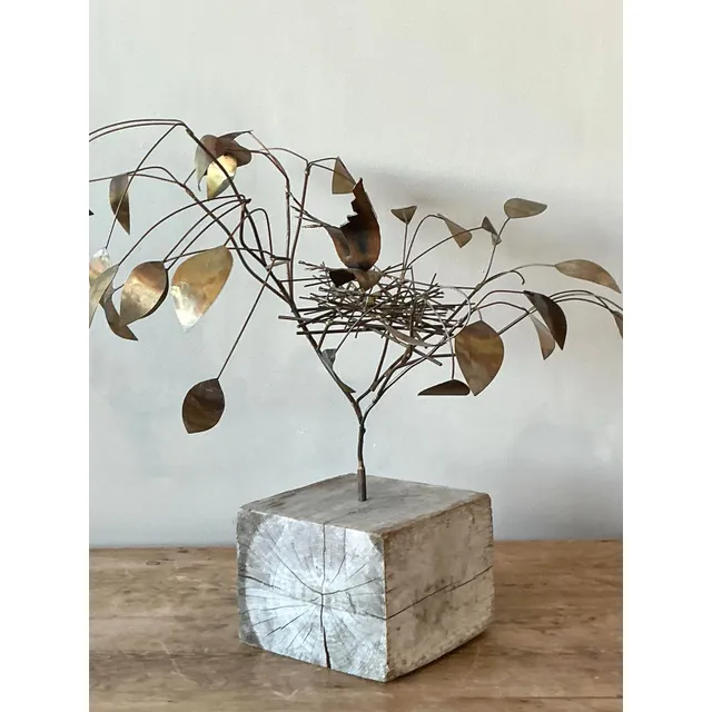 Vintage Boho Abstract Brass Tree Sculpture After Jere — additional photo 3