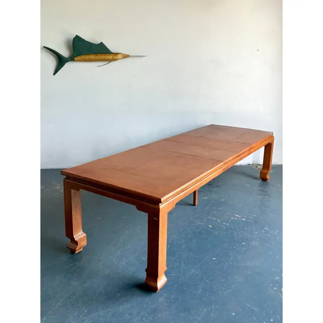 Vintage Boho Grasscloth Ming Extendable Dining Table — additional photo 7