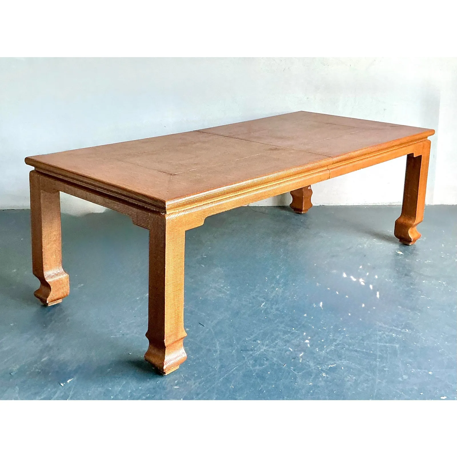 Vintage Boho Grasscloth Ming Extendable Dining Table — additional photo 4