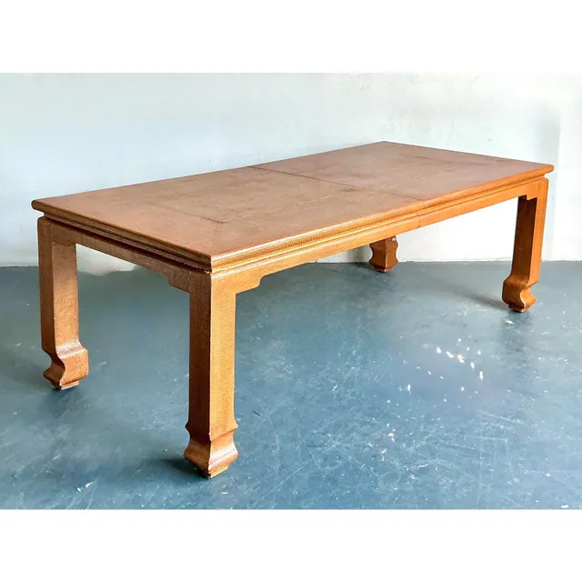 Vintage Boho Grasscloth Ming Extendable Dining Table — additional photo 4