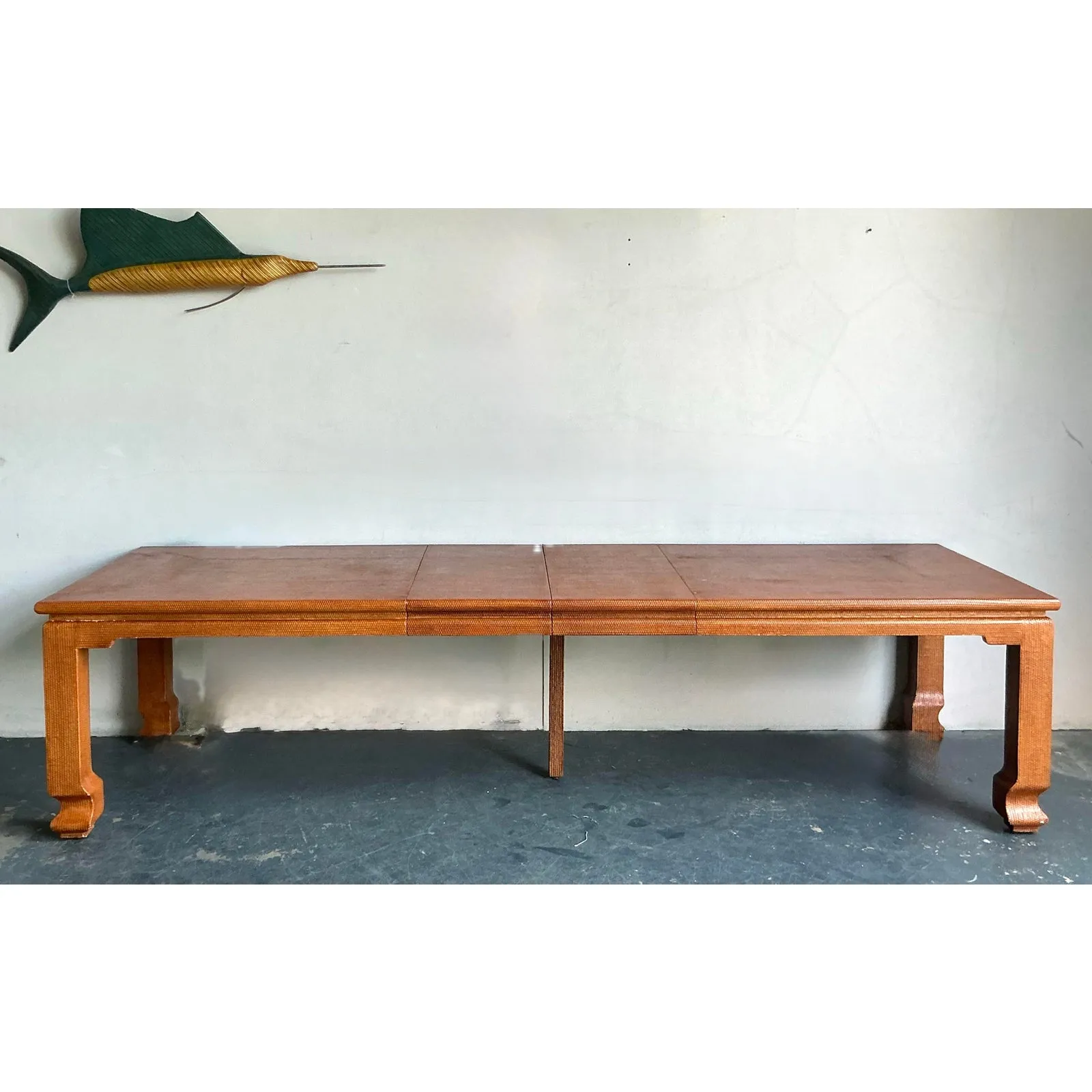 Vintage Boho Grasscloth Ming Extendable Dining Table — additional photo 8