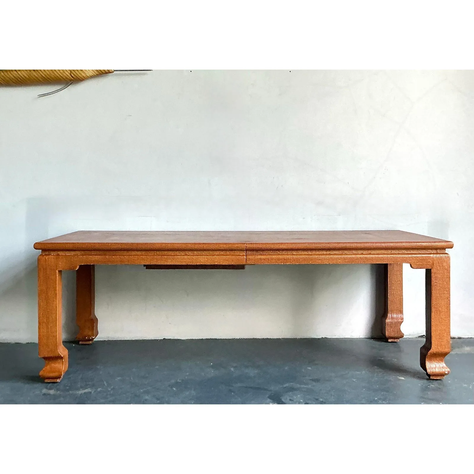 Vintage Boho Grasscloth Ming Extendable Dining Table — additional photo 3