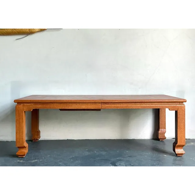 Vintage Boho Grasscloth Ming Extendable Dining Table — additional photo 3