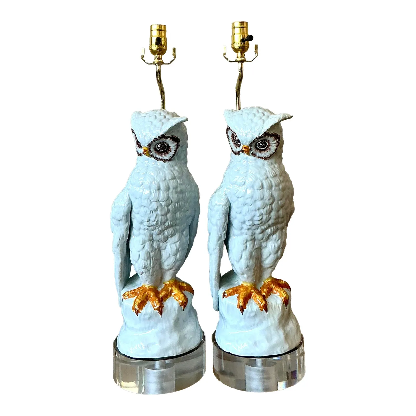 Vintage Italian Glazed Ceramic Owls - A Pair — additional photo 1