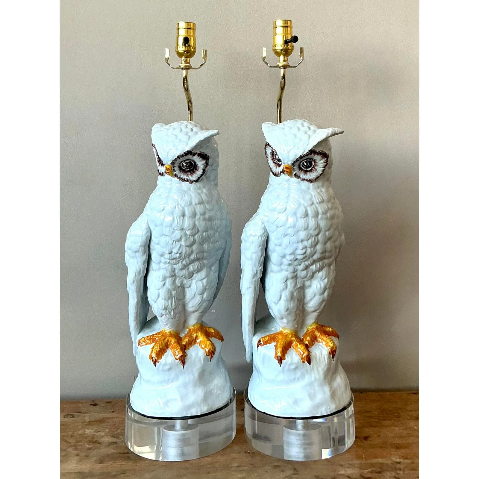 Vintage Italian Glazed Ceramic Owls - A Pair — additional photo 2