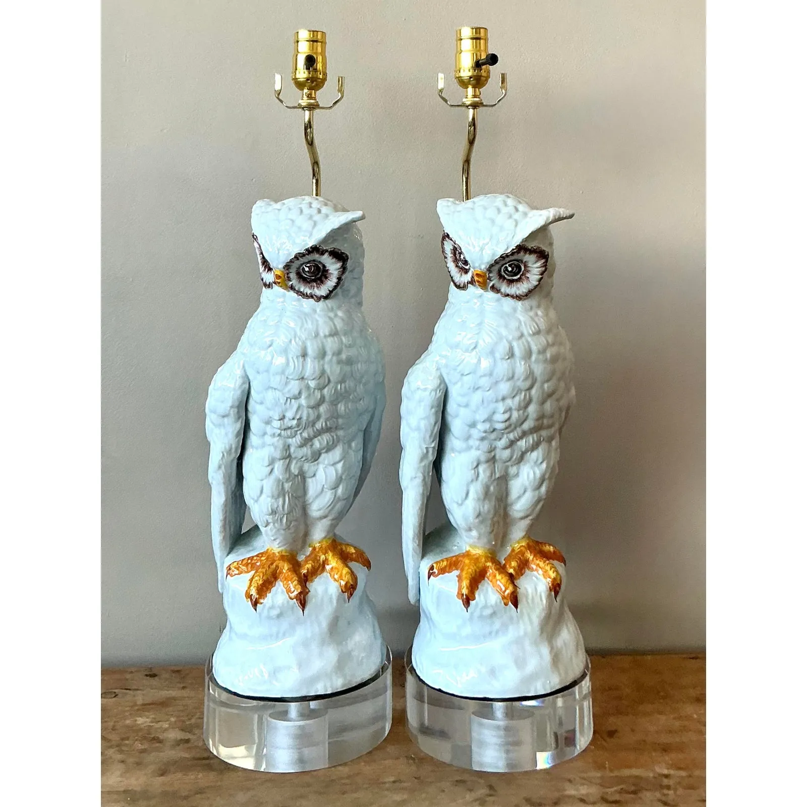 Vintage Italian Glazed Ceramic Owls - A Pair — additional photo 3
