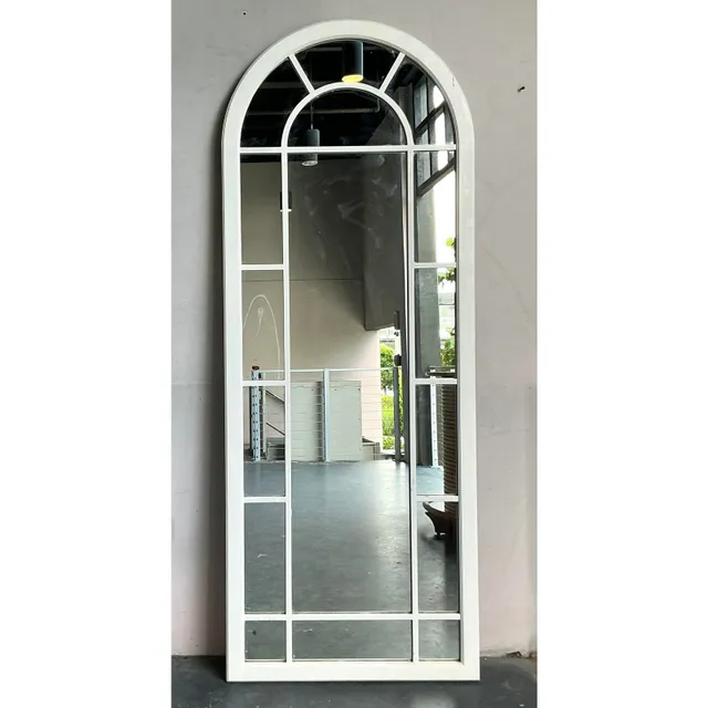 Vintage Boho Arched Millwork Floor Mirror — additional photo 3