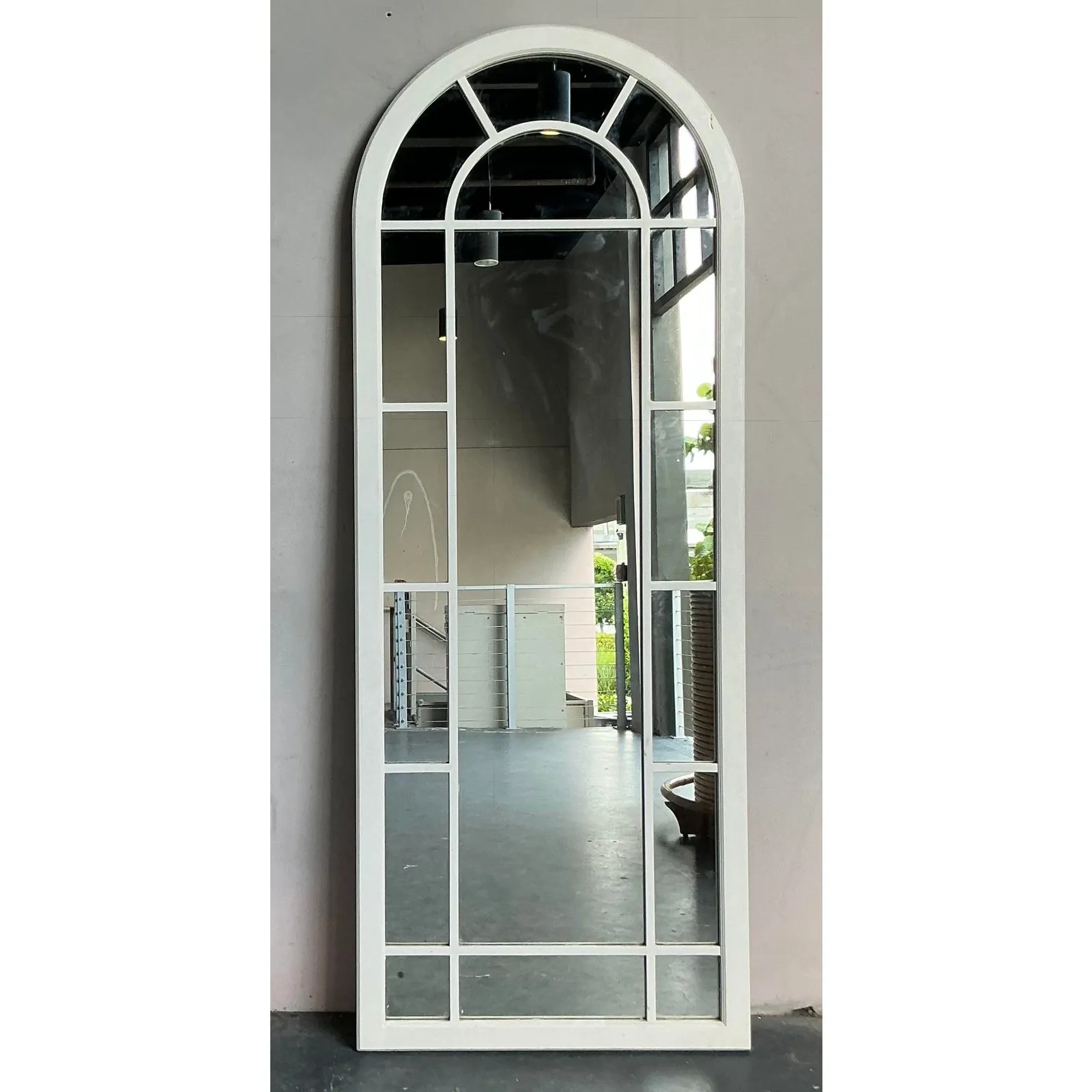 Vintage Boho Arched Millwork Floor Mirror — additional photo 8