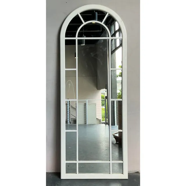 Vintage Boho Arched Millwork Floor Mirror — additional photo 8