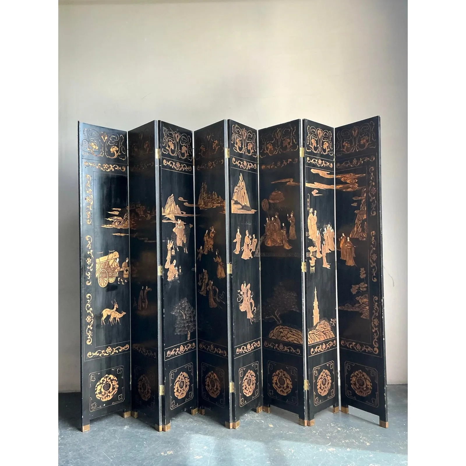 Vintage Asian Monumental 8 Panel Coromandel Screen — additional photo 2