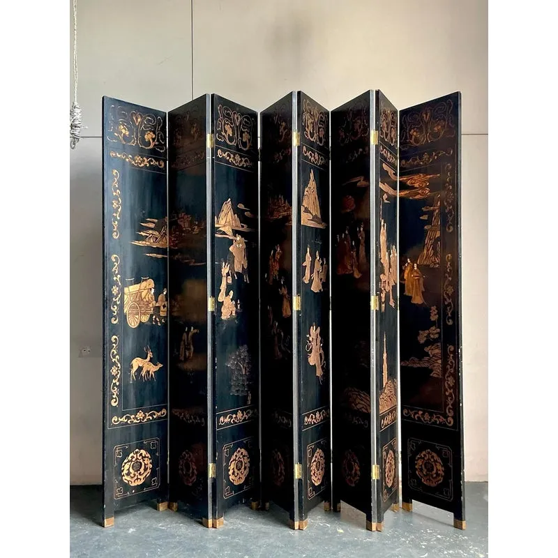 Vintage Asian Monumental 8 Panel Coromandel Screen — additional photo 8