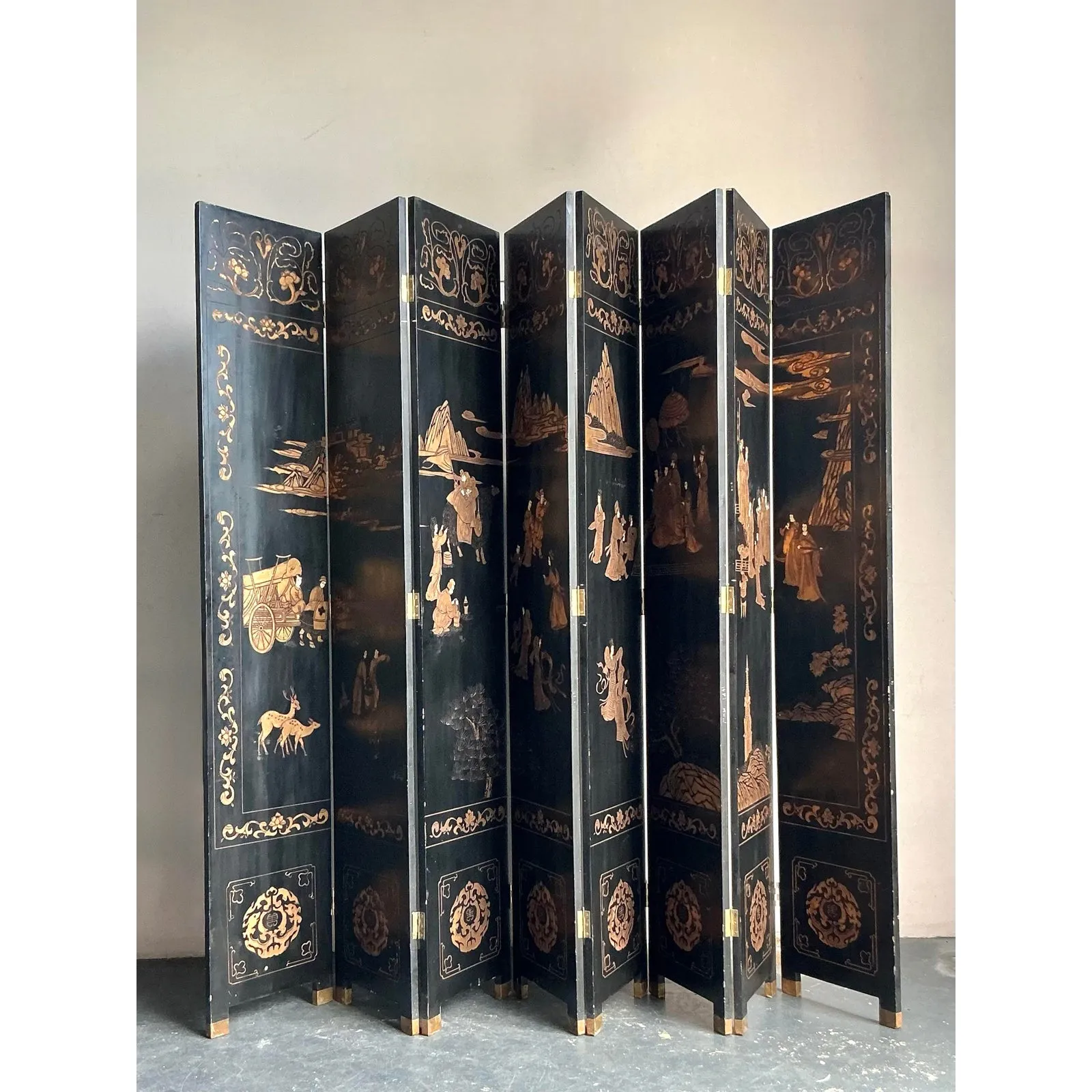 Vintage Asian Monumental 8 Panel Coromandel Screen — additional photo 3