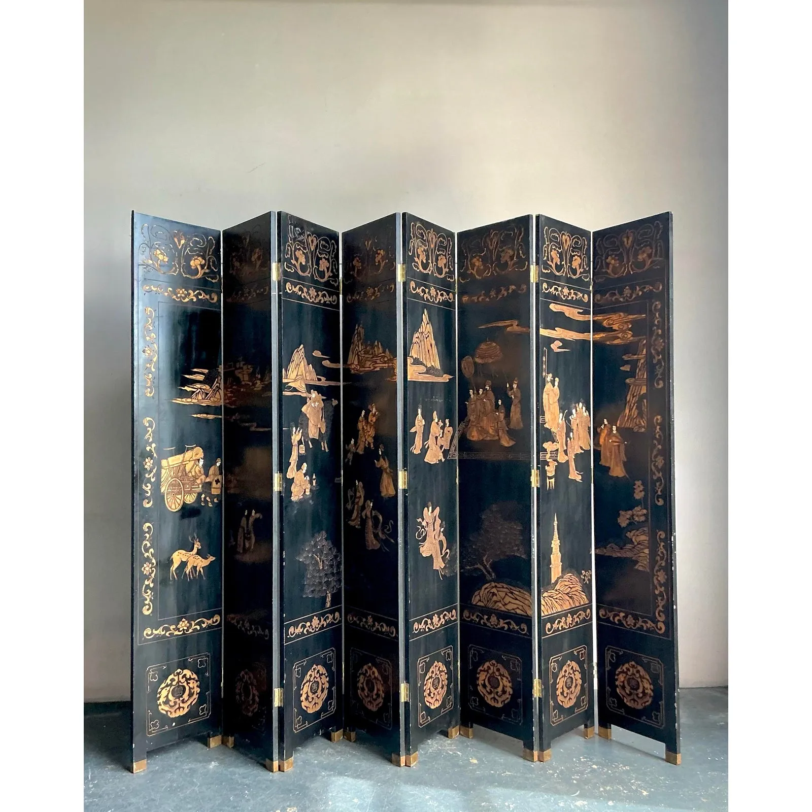 Vintage Asian Monumental 8 Panel Coromandel Screen — additional photo 6