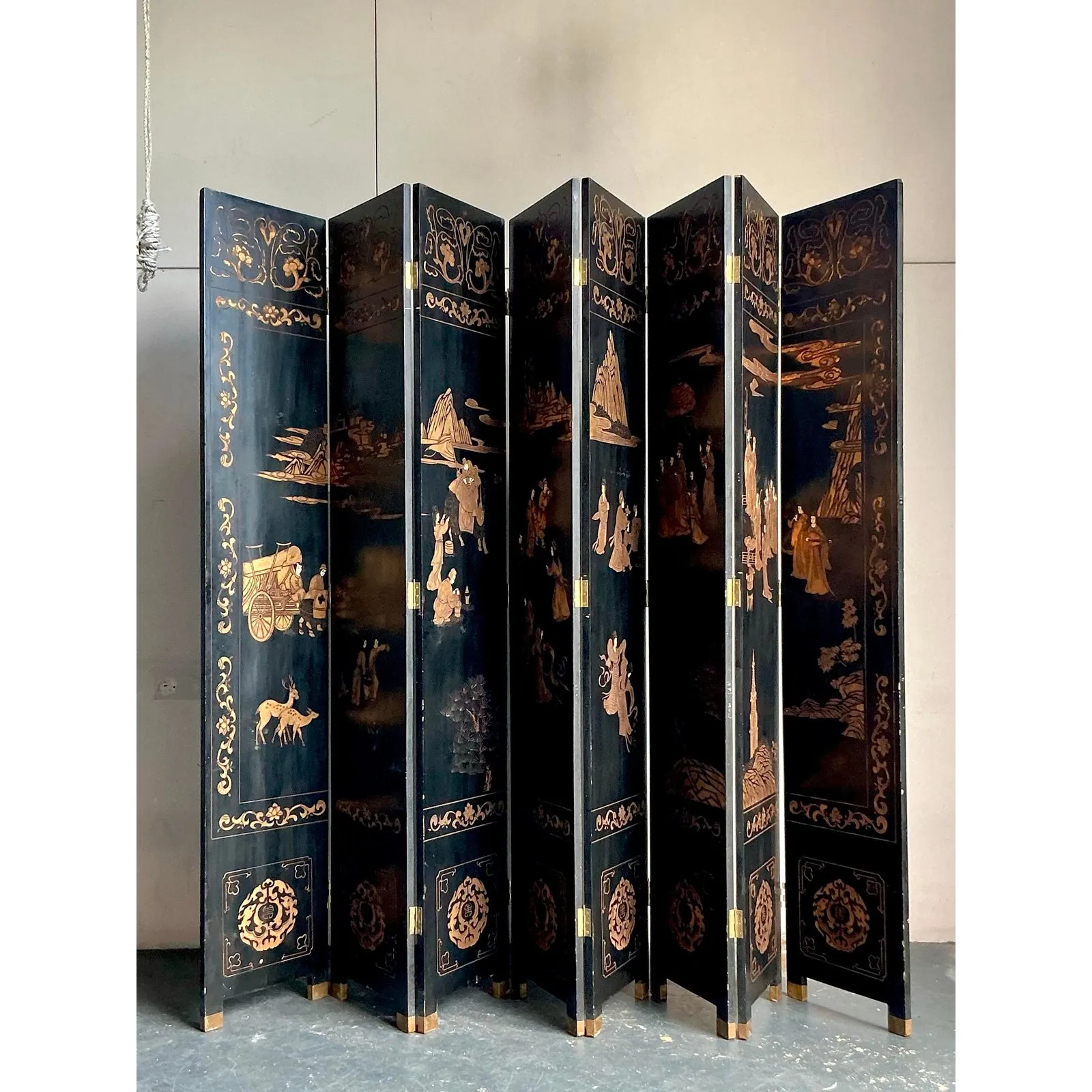 Vintage Asian Monumental 8 Panel Coromandel Screen — additional photo 7