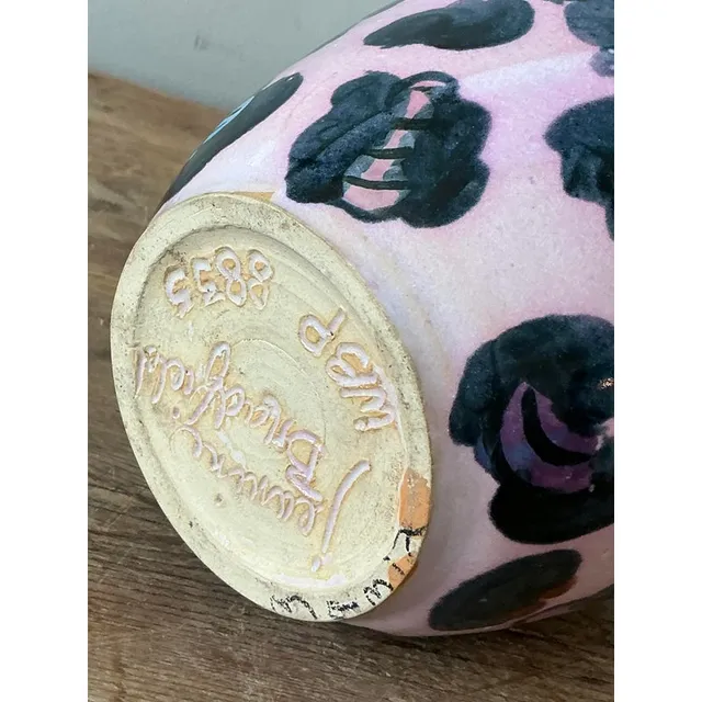Vintage Boho Hand Painted Glazed Ceramic Vase — additional photo 5